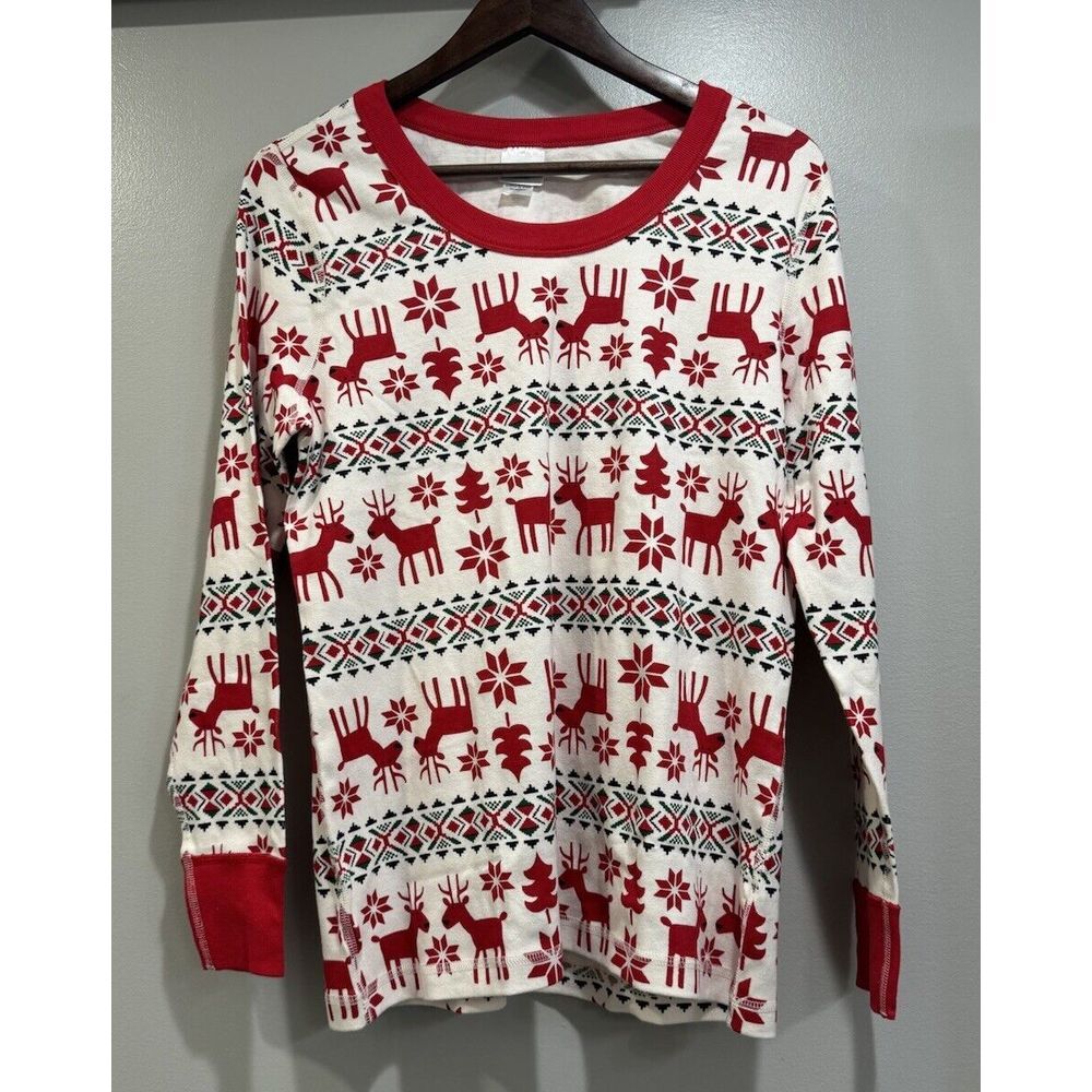 Hanna Andersson Women's Organic Cotton Pajama Top Size XL Dear Deer Christmas - Picture 5 of 5